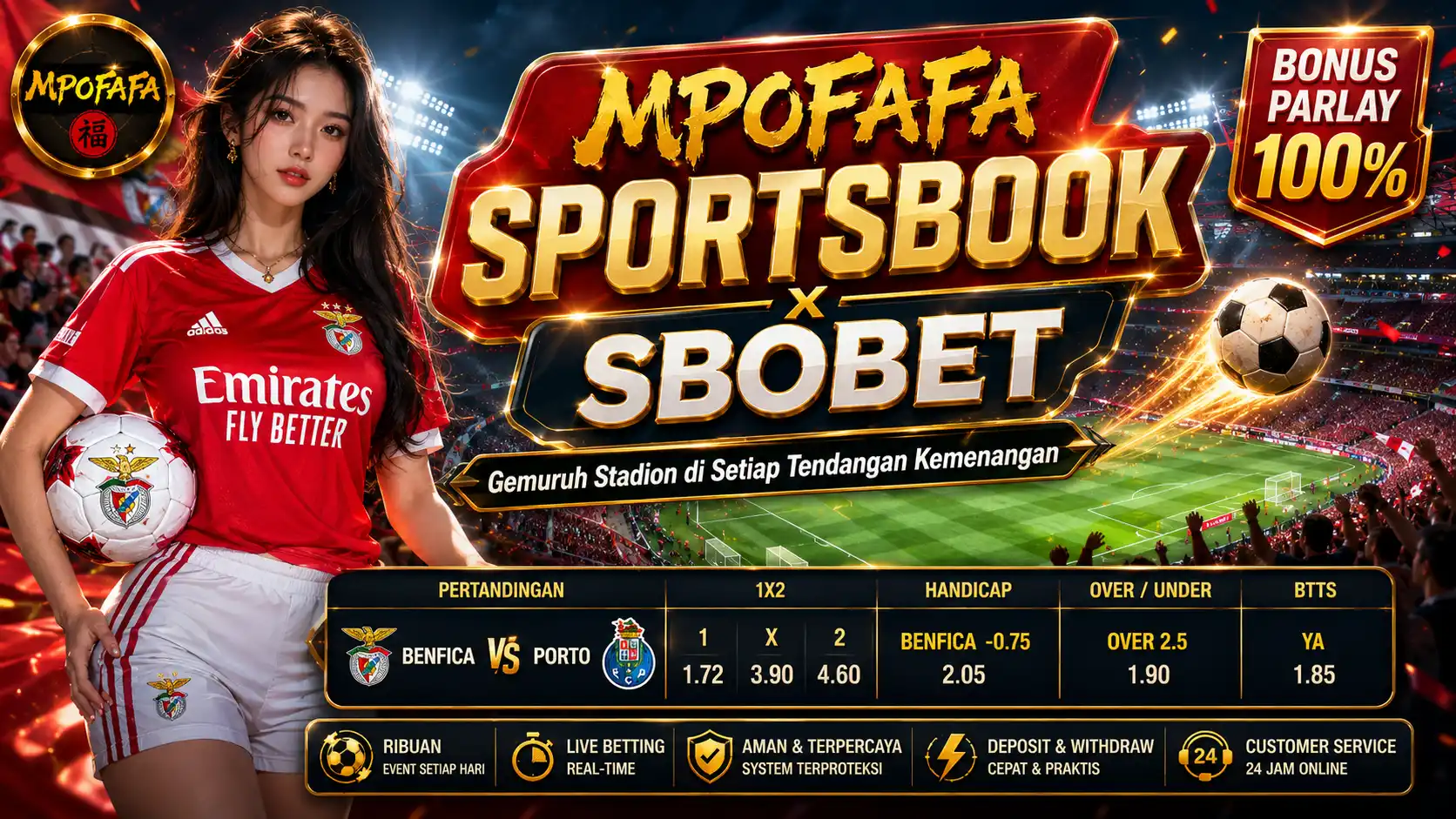 MPOFAFA × SBOBET Sportsbook — Taruhan Bola Live dari Liga Dunia hingga Benfica
